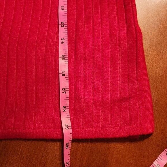 Express Crew Neck Long Sleeve Tunic Oversized  Ribbed Sweater, XS, Red - Picture 4 of 8